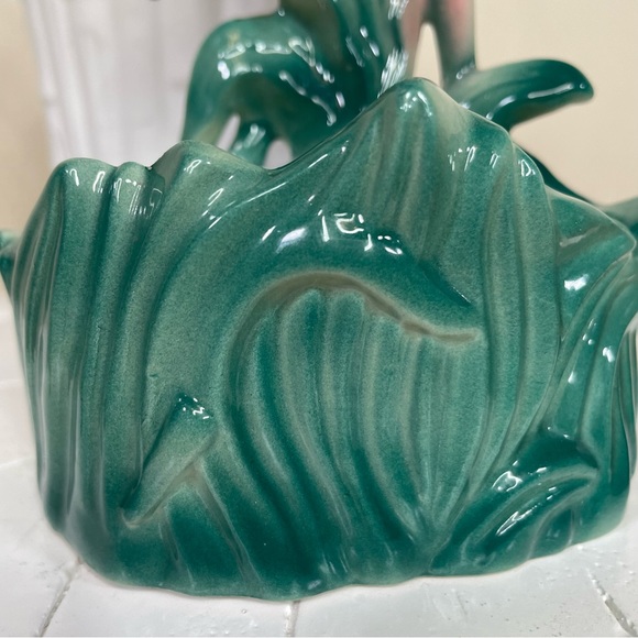 Vintage 1950s MCM Ceramic Standing Pink Flamingo Planter Figurine - Picture 9 of 16